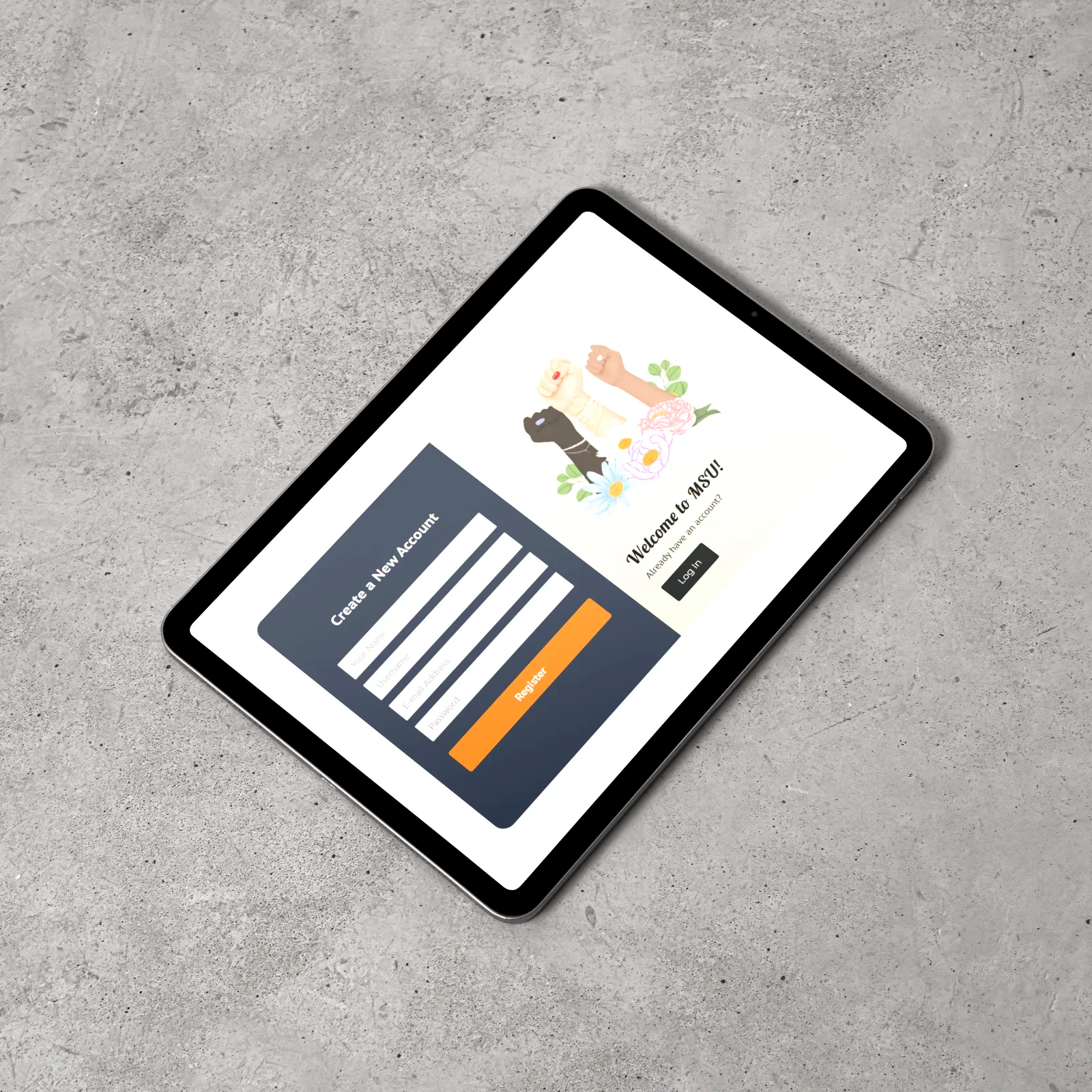 SignUpTabletMockup